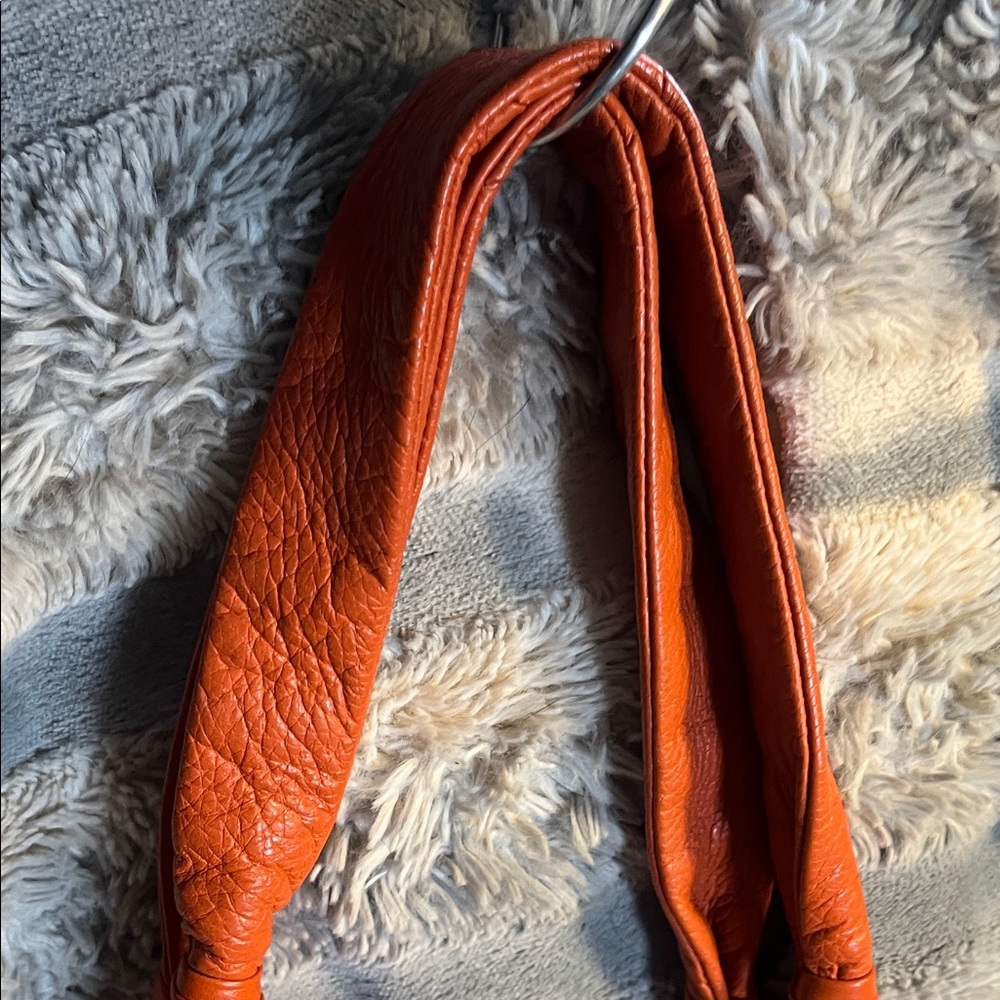 Vintage Tiganello Orange Leather Shoulder Bag - Picture 4 of 13